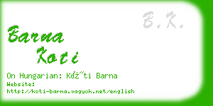 barna koti business card